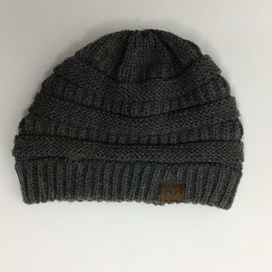CC Thick Soft Knot Beanie Gray